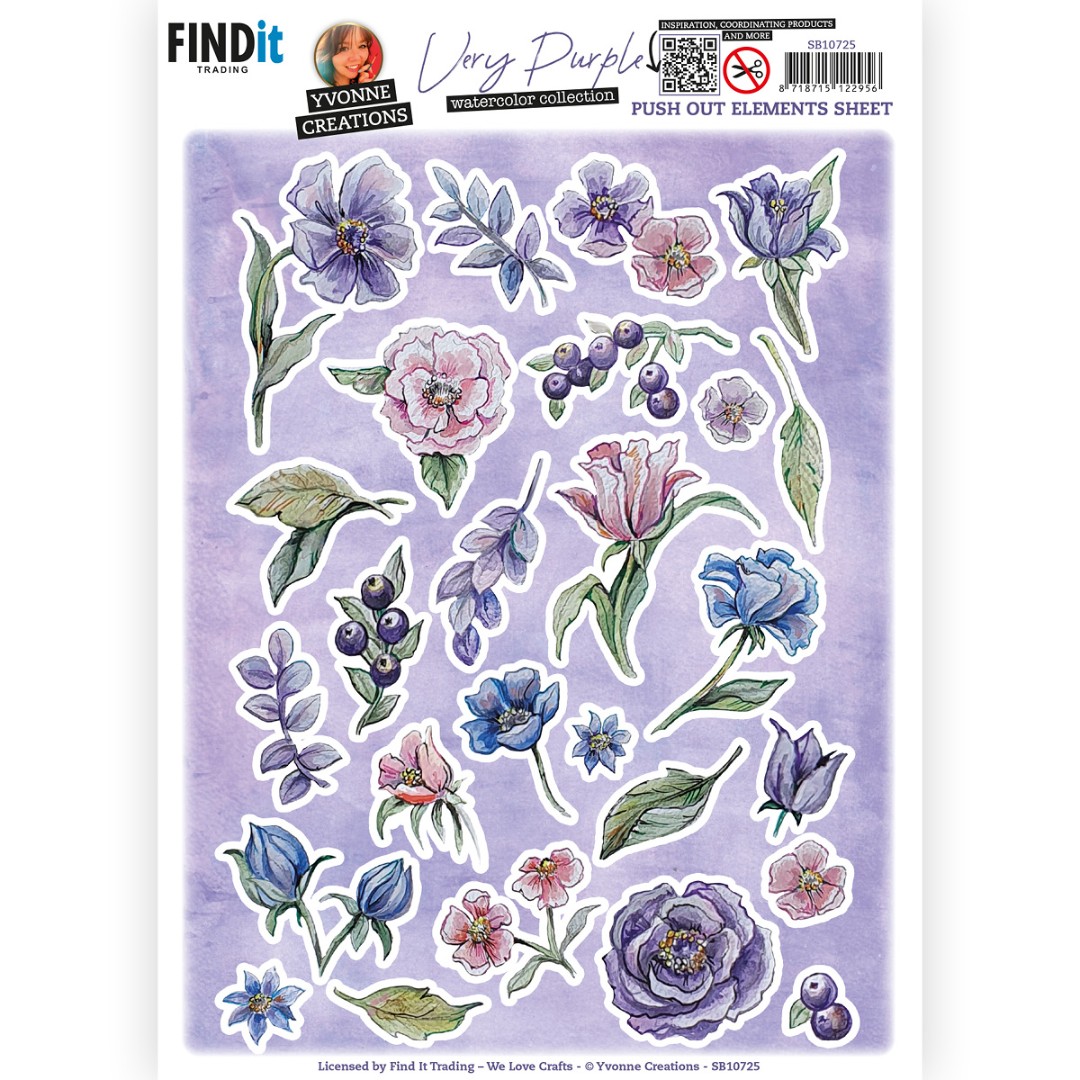 Push Out - Yvonne Creations - Very Purple - Small Elements A Push Out - Yvonne Creations - Very Purple - Small Elements A