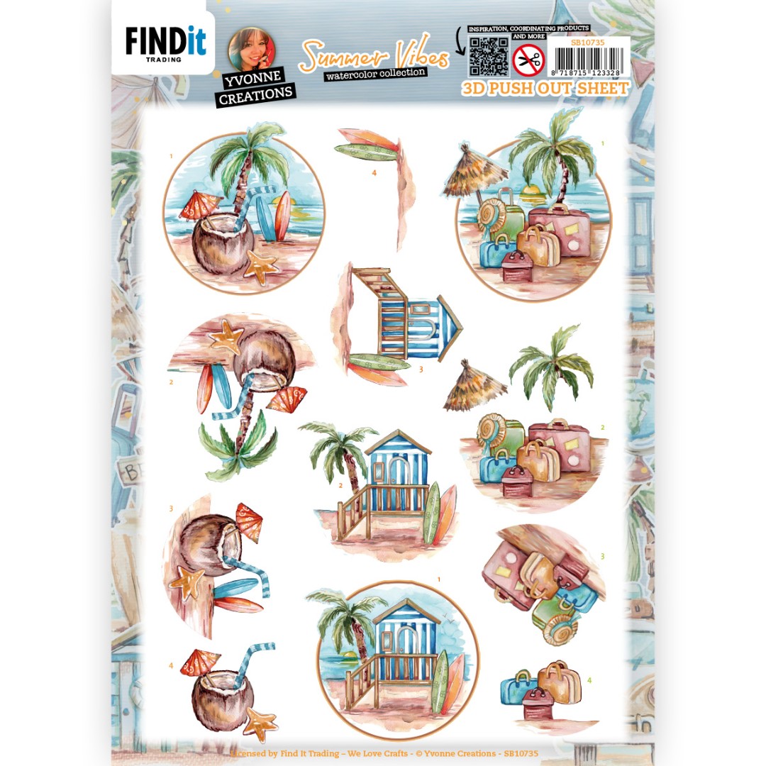3D Push Out - Yvonne Creations - Summer Vibes - beach 3D Push Out - Yvonne Creations - Summer Vibes - beach