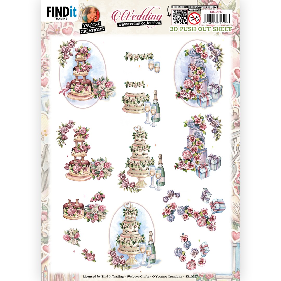 3D Push-Out - Yvonne Creations - Wedding - Wedding Cakes 3D Push-Out - Yvonne Creations - Wedding - Wedding Cakes