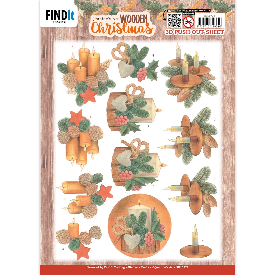 3D Push-Out - Jeanine's Art - Wooden Christmas - Orange Candles 3D Push-Out - Jeanine's Art - Wooden Christmas - Orange Candles