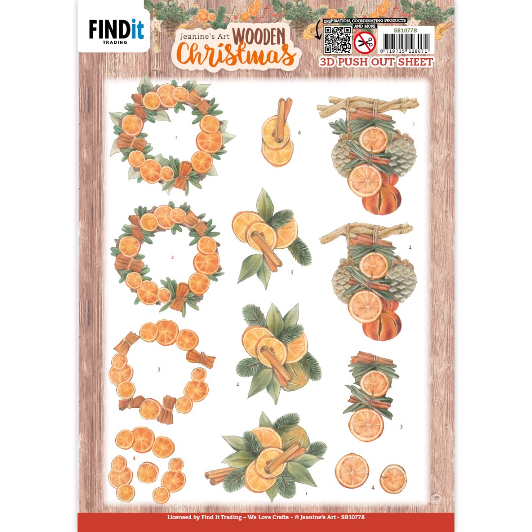 3D Push-Out - Jeanine's Art - Wooden Christmas - Orange Fruit 3D Push-Out - Jeanine's Art - Wooden Christmas - Orange Fruit
