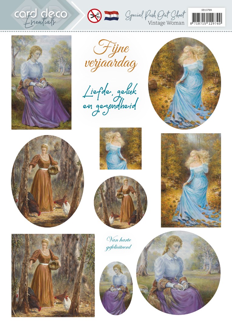 Special Push Out Sheet - Card Deco Essentials - Vintage Women - NL Special Push Out Sheet - Card Deco Essentials - Vintage Women - NL