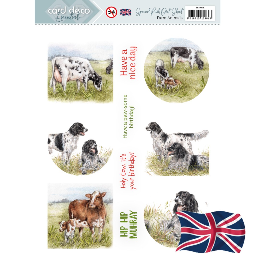 Push Out Scenery Special - Card Deco Essentials - Farm Animals - English Push Out Scenery Special - Card Deco Essentials - Farm Animals - English