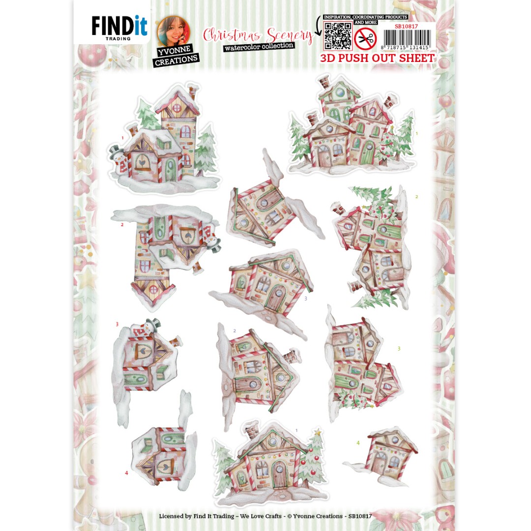 3D Push-Out - Yvonne Creations - Christmas Scenery - House