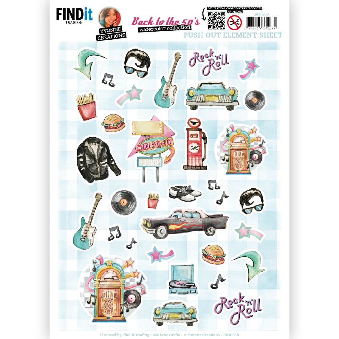 Push-Out - Yvonne Creations - Back to the fifties - Small Elements B