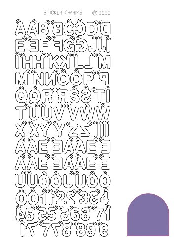Sticker Charm ABC - Mirror Purple Sticker Charm ABC - Mirror Purple