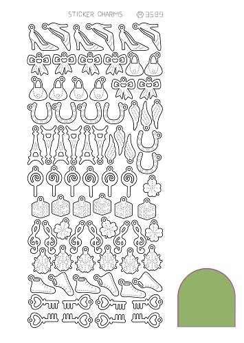 Sticker Charm Lucky - Mirror Lime Sticker Charm Lucky - Mirror Lime