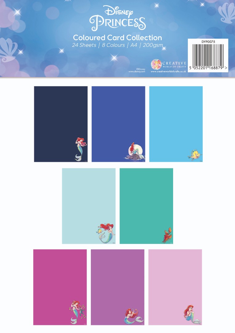 The Little Mermaid - Coloured Card A4 Pack