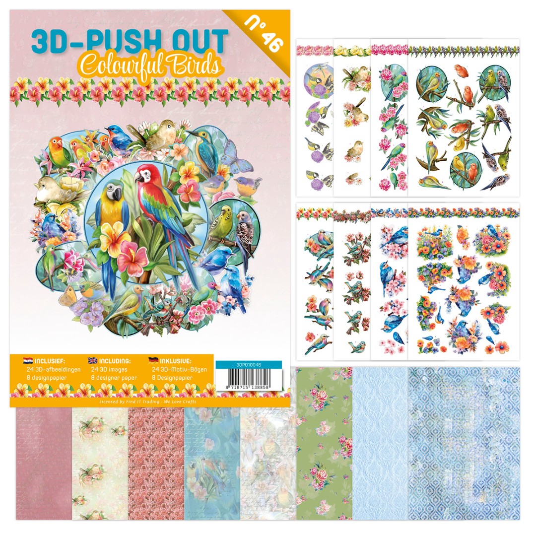 3D Push-Out Book 46 - Colourful birds 3D Push-Out Book 46 - Colourful birds