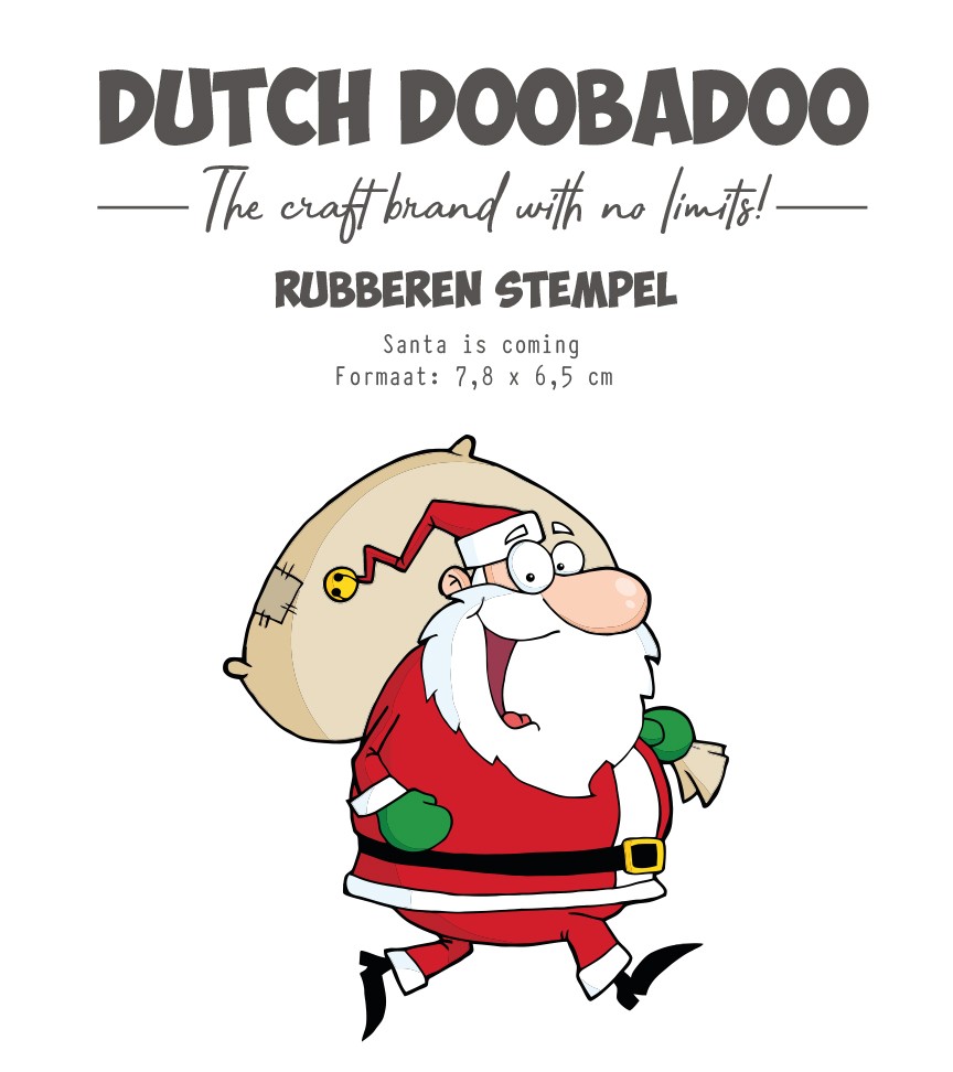 DDBD Rubber stempel Santa is coming DDBD Rubber stempel Santa is coming