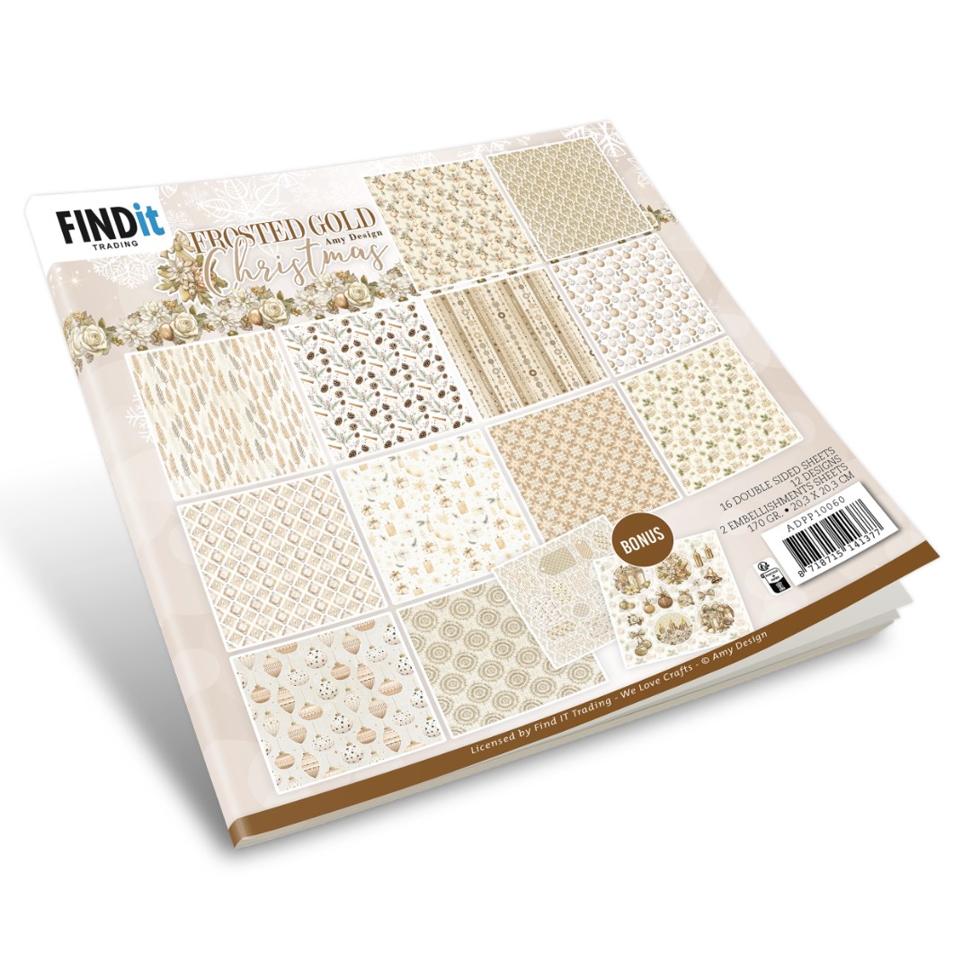 Paperpack - Amy Design - Frosted Gold Christmas - Design Paperpack - Amy Design - Frosted Gold Christmas - Design