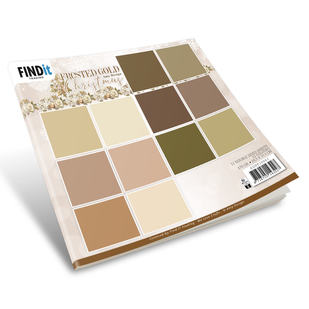 Paperpack - Amy Design - Frosted Gold Christmas - Solid Colours Paperpack - Amy Design - Frosted Gold Christmas - Solid Colours