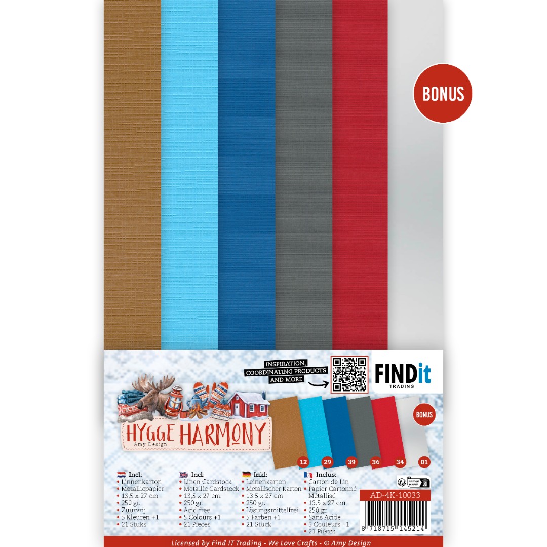Linen Cardstock Pack - Amy Design - Hygge Harmony - 4K Linen Cardstock Pack - Amy Design - Hygge Harmony - 4K