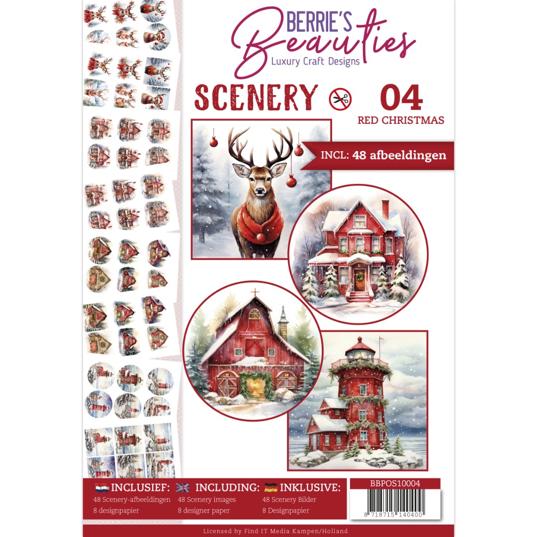 Push-Out Book Scenery 4- Red Christmas Push-Out Book Scenery 4- Red Christmas