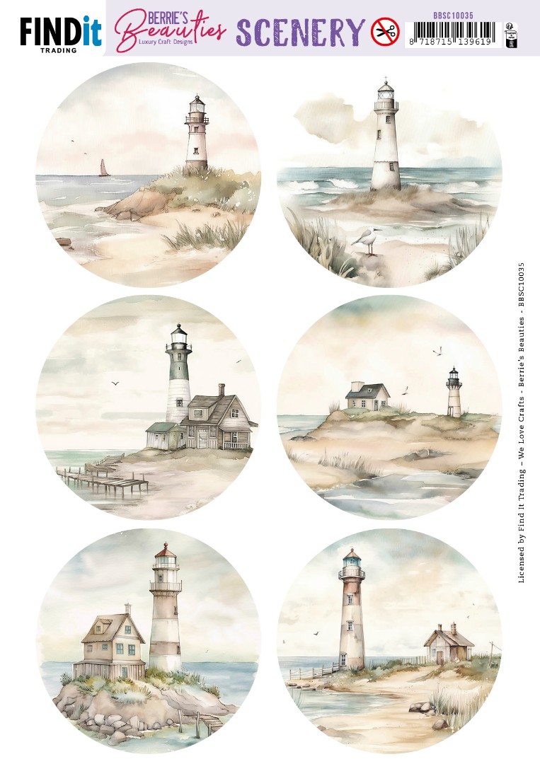 Scenery Push out - Berries Beauties - Lighthouse - Round Scenery Push out - Berries Beauties - Lighthouse - Round
