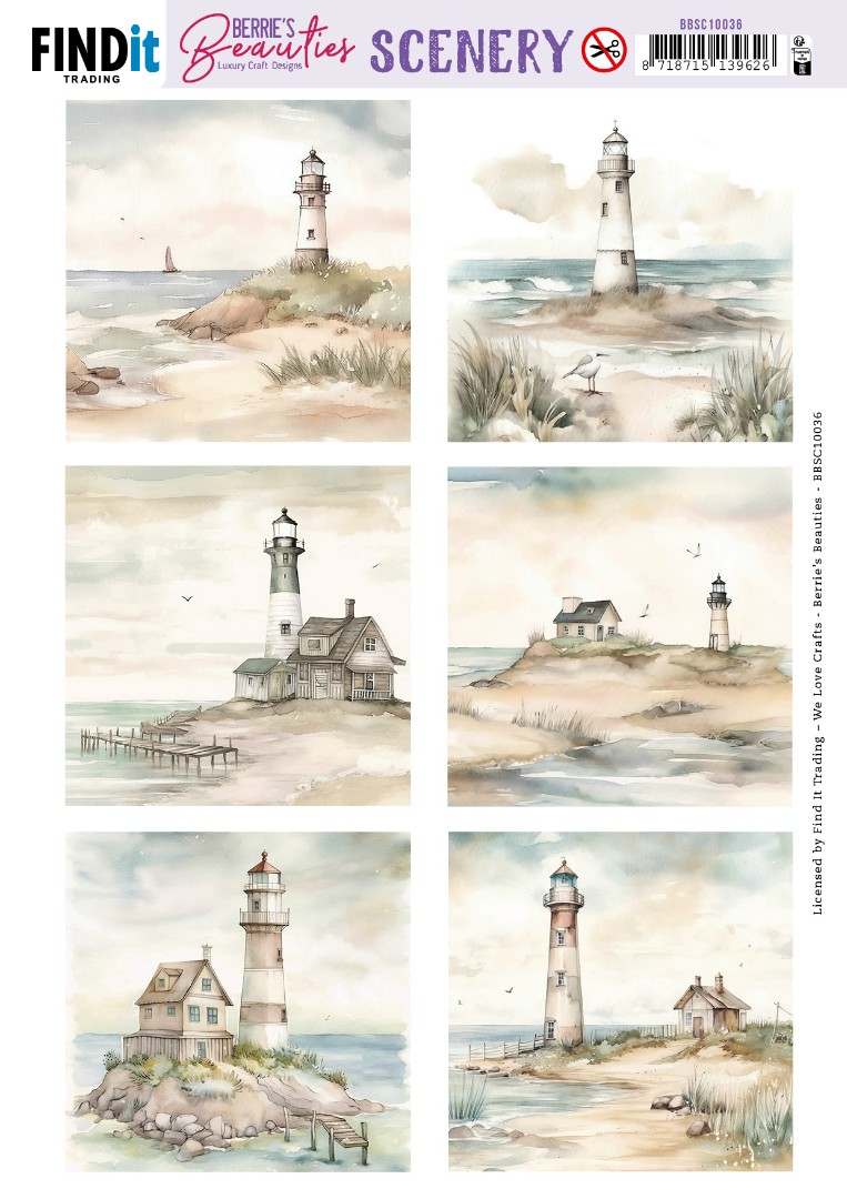 Scenery Push out - Berries Beauties - Lighthouse - Square Scenery Push out - Berries Beauties - Lighthouse - Square
