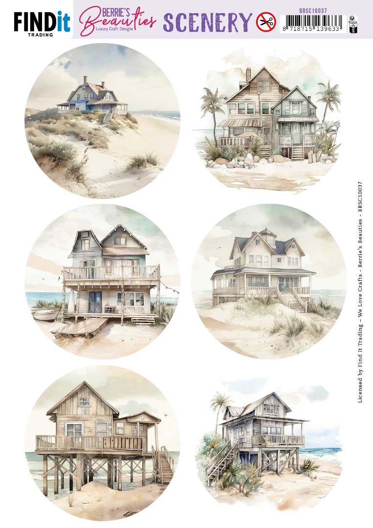 Scenery Push out - Berries Beauties - Beach House - Round Scenery Push out - Berries Beauties - Beach House - Round