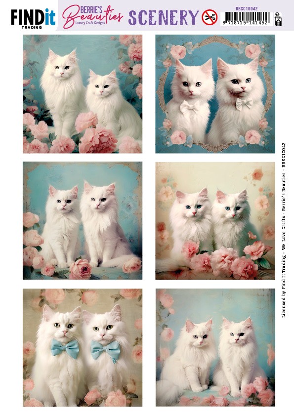 Scenery Push out - Berries Beauties - Pretty Kitties - Square