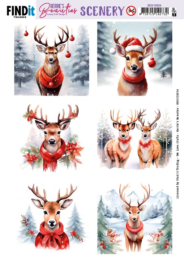 Push-Out Scenery - Berries Beauties - Deer - Square Push-Out Scenery - Berries Beauties - Deer - Square