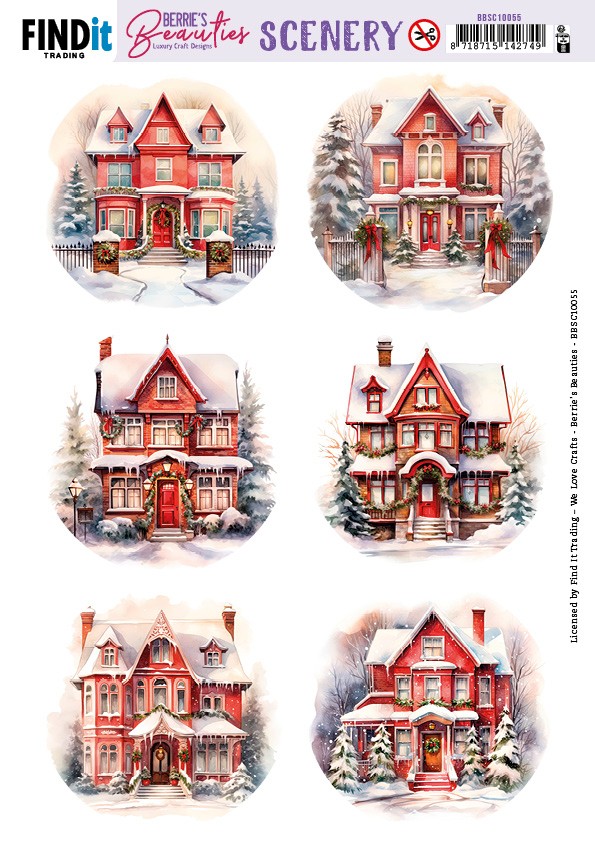 Push-Out Scenery - Berries Beauties - House - Round Push-Out Scenery - Berries Beauties - House - Round