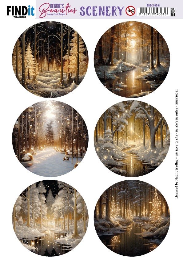 Scenery Push out - Berries Beauties - Frosted Gold Christmas 1 - Round Scenery Push out - Berries Beauties - Frosted Gold Christmas 1 - Round