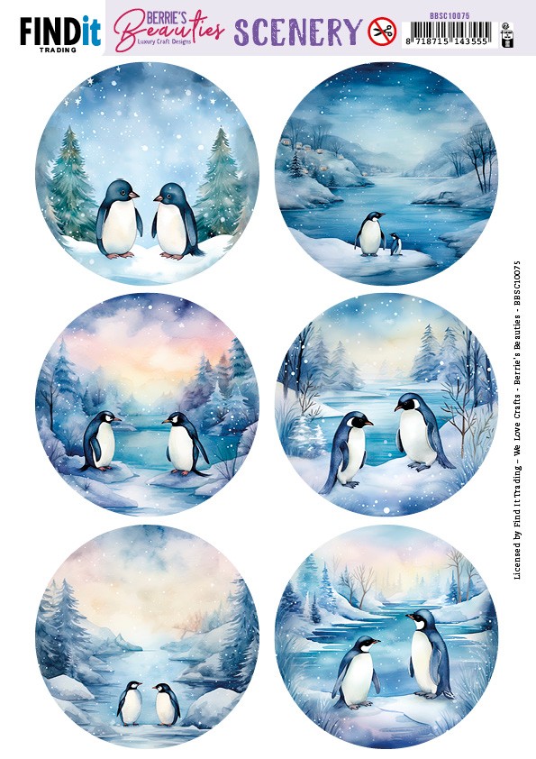 Scenery Push out - Berries Beauties - Penguin - Round