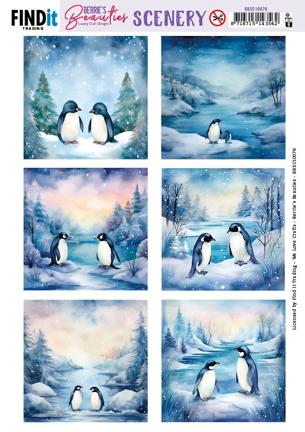 Scenery Push out - Berries Beauties - Penguin - Square
