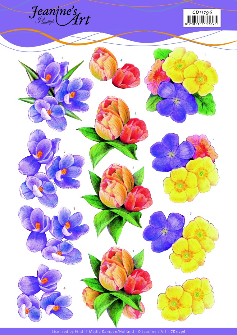 3D Cutting Sheet - Jeanines Art - Spring Flowers 3D Cutting Sheet - Jeanines Art - Spring Flowers