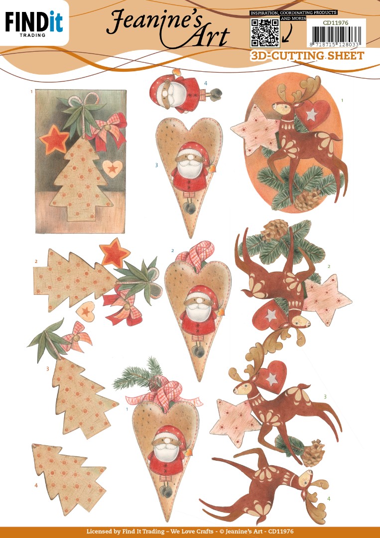3D Cutting Sheets - Jeanine's Art - Orange Christmas
