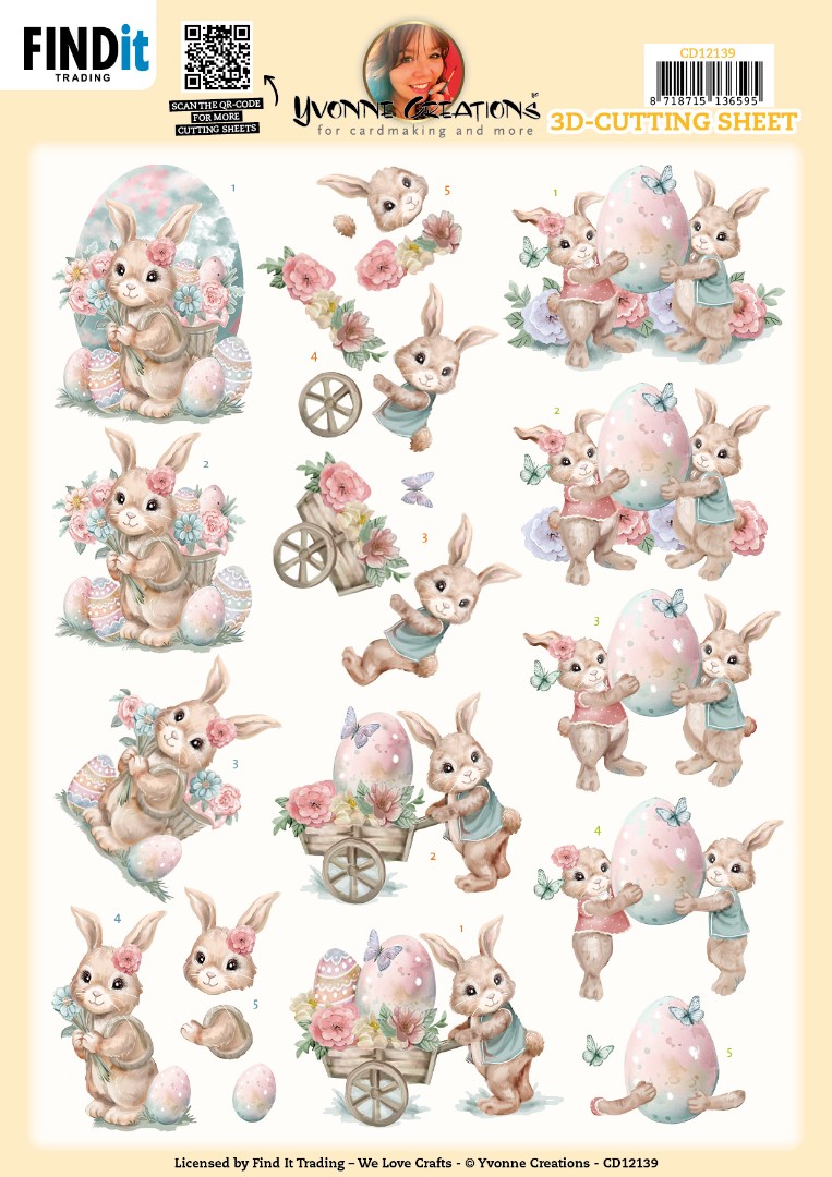 3D Cutting Sheet - Yvonne Creations - Easter Rabbit