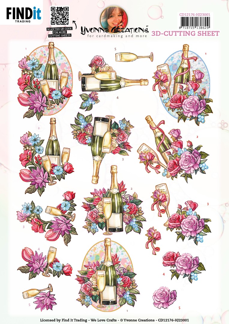 3D Cutting Sheet - Yvonne Creations - Champagne