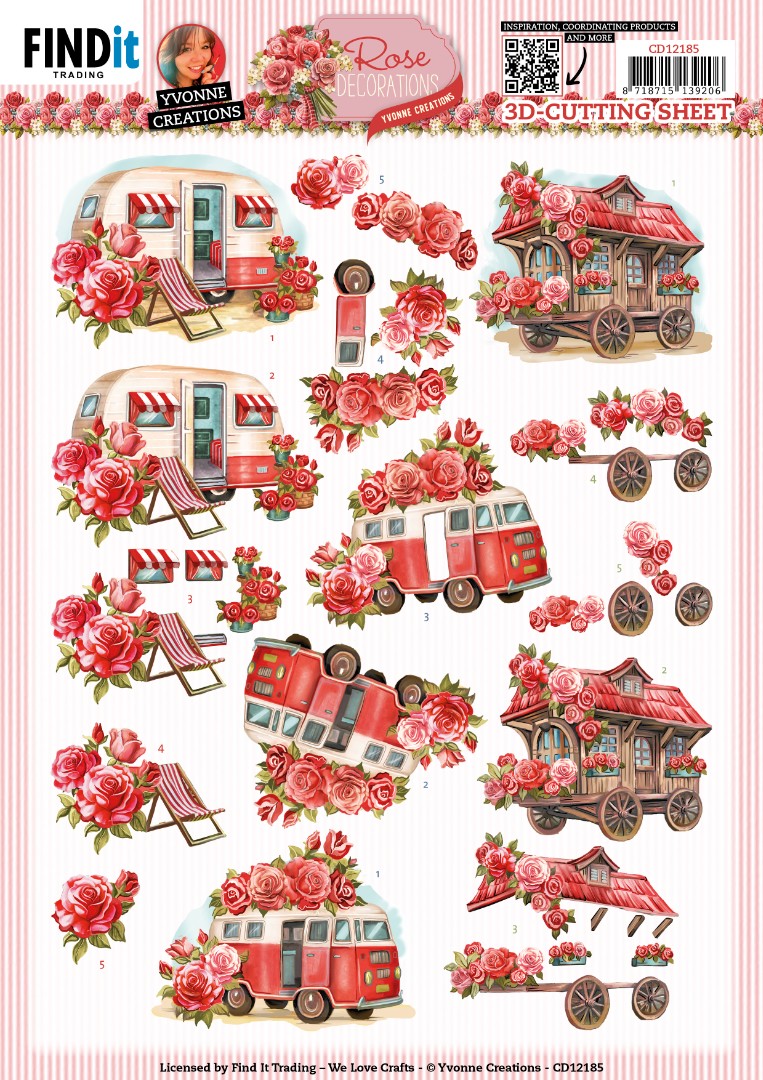 3D Cutting Sheets - Yvonne Creations - Rose Decorations - Rose Transport
