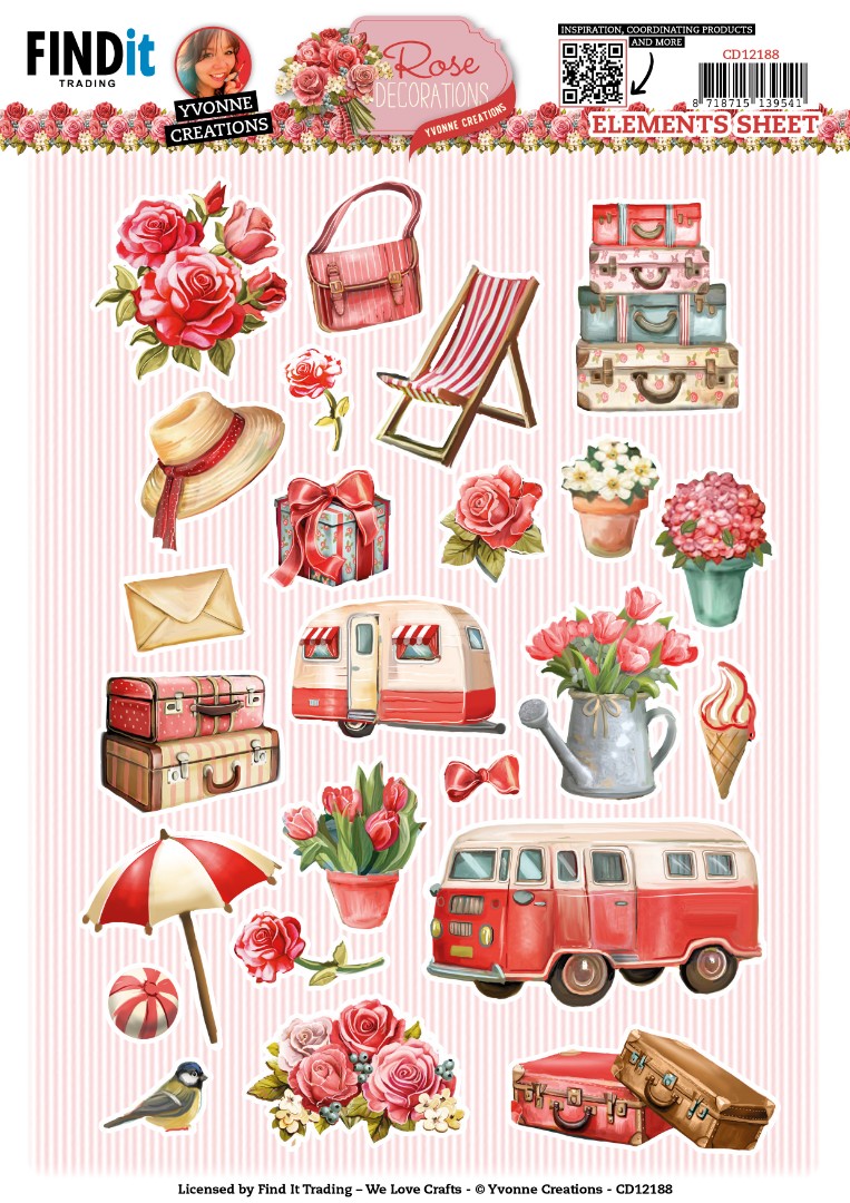 Cutting Sheets - Yvonne Creations - Rose Decorations - Small Elements