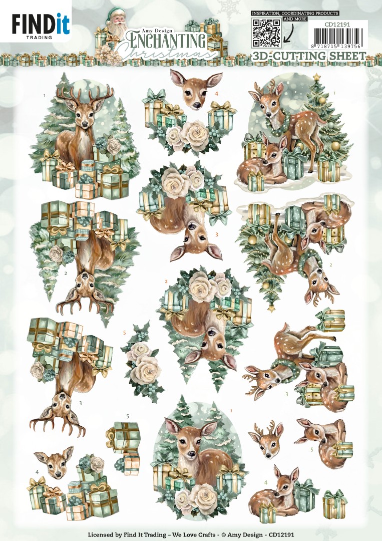3D Cutting Sheets - Amy Design - Enchanting Christmas - Deer 3D Cutting Sheets - Amy Design - Enchanting Christmas - Deer