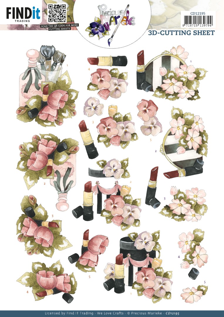 3D Cutting Sheets - Precious Marieke - Lipstick 3D Cutting Sheets - Precious Marieke - Lipstick