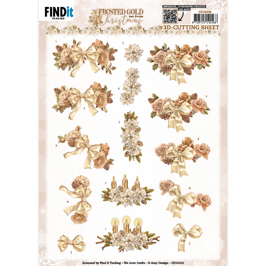 3D Cutting Sheets - Amy Design - Frosted Gold Christmas - Christmas Piece 3D Cutting Sheets - Amy Design - Frosted Gold Christmas - Christmas Piece