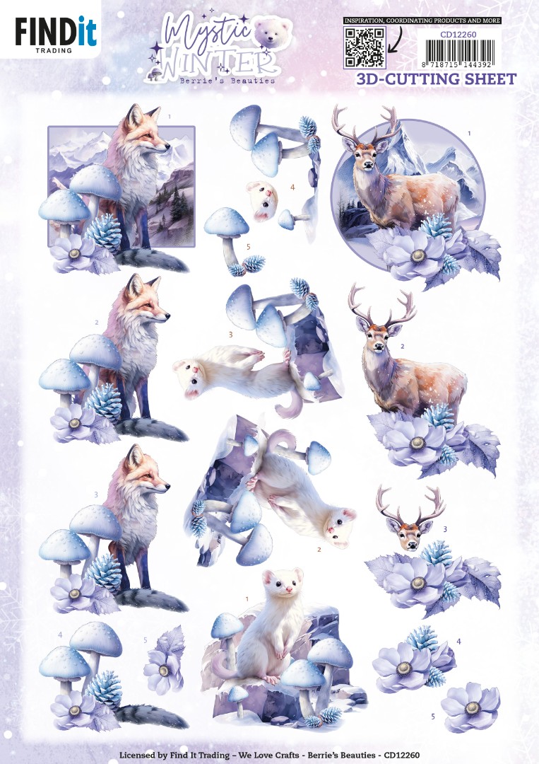 3D Cutting Sheets - Berries Beauties - Mystic Winter - Mystic Hunters 3D Cutting Sheets - Berries Beauties - Mystic Winter - Mystic Hunters