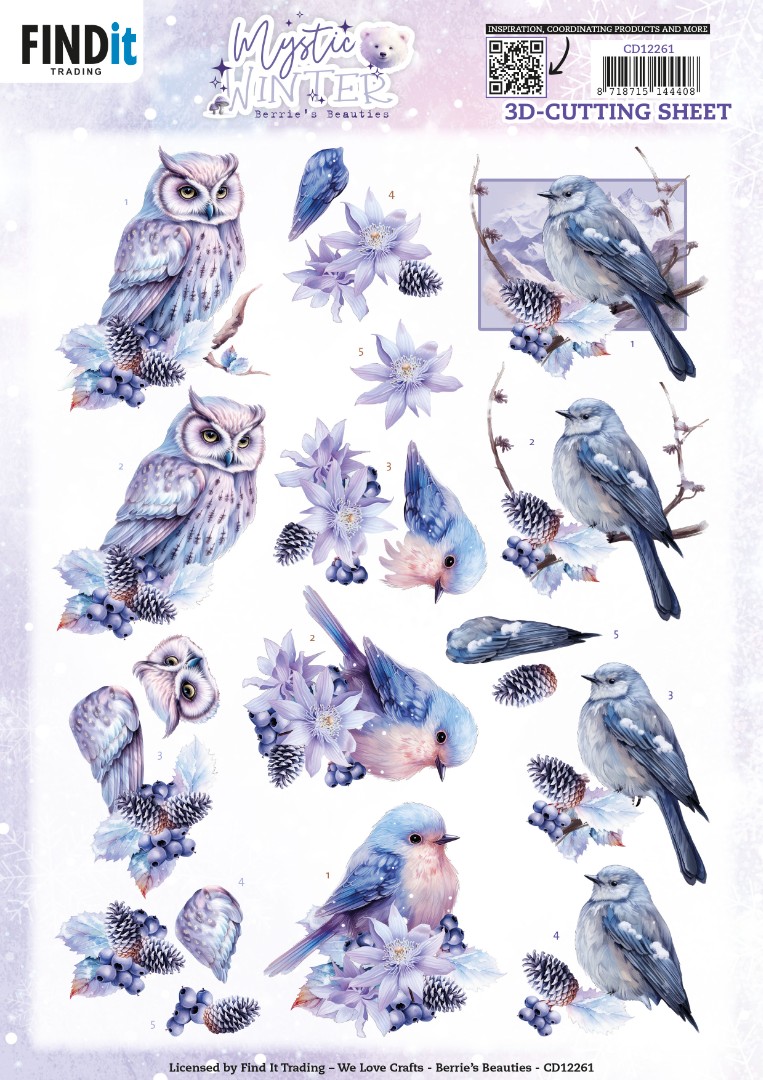 3D Cutting Sheets - Berries Beauties - Mystic Winter - Mystic Birds 3D Cutting Sheets - Berries Beauties - Mystic Winter - Mystic Birds