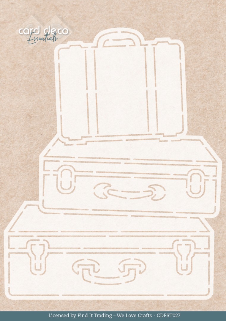 Stencil - Card Deco Essentials - Rose Decorations Suitcase - A5 Stencil - Card Deco Essentials - Rose Decorations Suitcase - A5