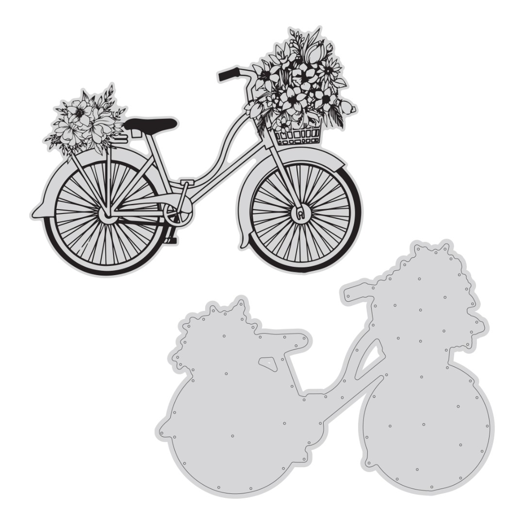 Vintage Tea Collection - Stamp and Die - Floral Bike Vintage Tea Collection - Stamp and Die - Floral Bike