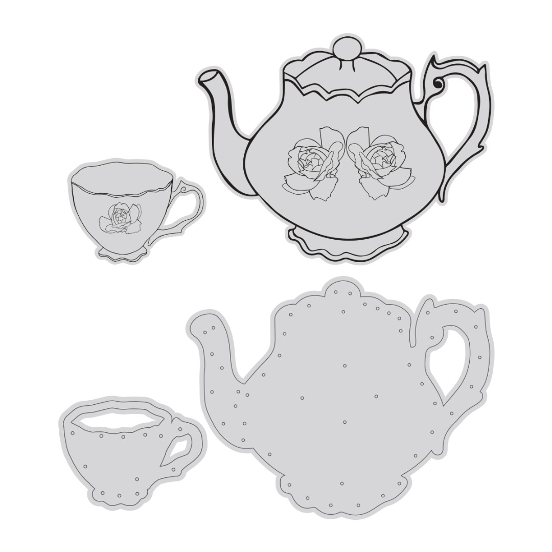 Vintage Tea Collection - Stamp and Die - High Tea Cup Vintage Tea Collection - Stamp and Die - High Tea Cup