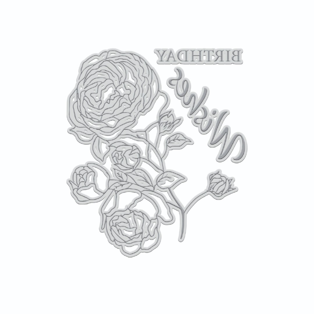 GoLetterPress Impression Stamp - Stamp 1 - Birthday Wishes Floral GoLetterPress Impression Stamp - Stamp 1 - Birthday Wishes Floral