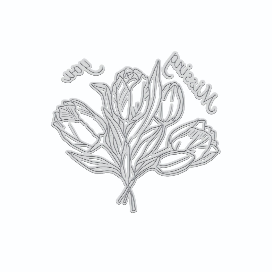 GoLetterPress Impression Stamp - Stamp 6 - Missing You Floral GoLetterPress Impression Stamp - Stamp 6 - Missing You Floral