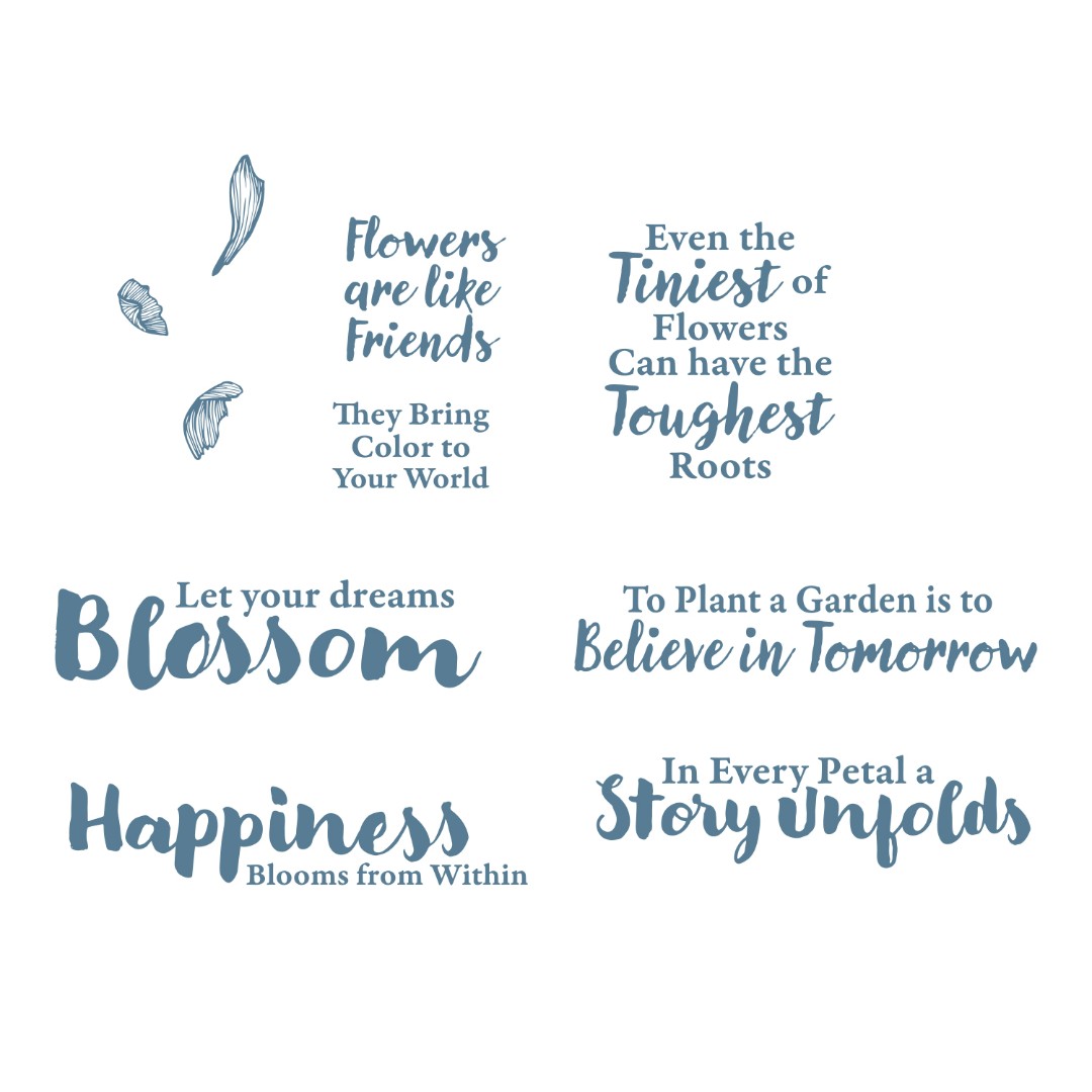 Floral Sentiments Acrylic Photopolymer Stamp Set 10pc Floral Sentiments Acrylic Photopolymer Stamp Set 10pc