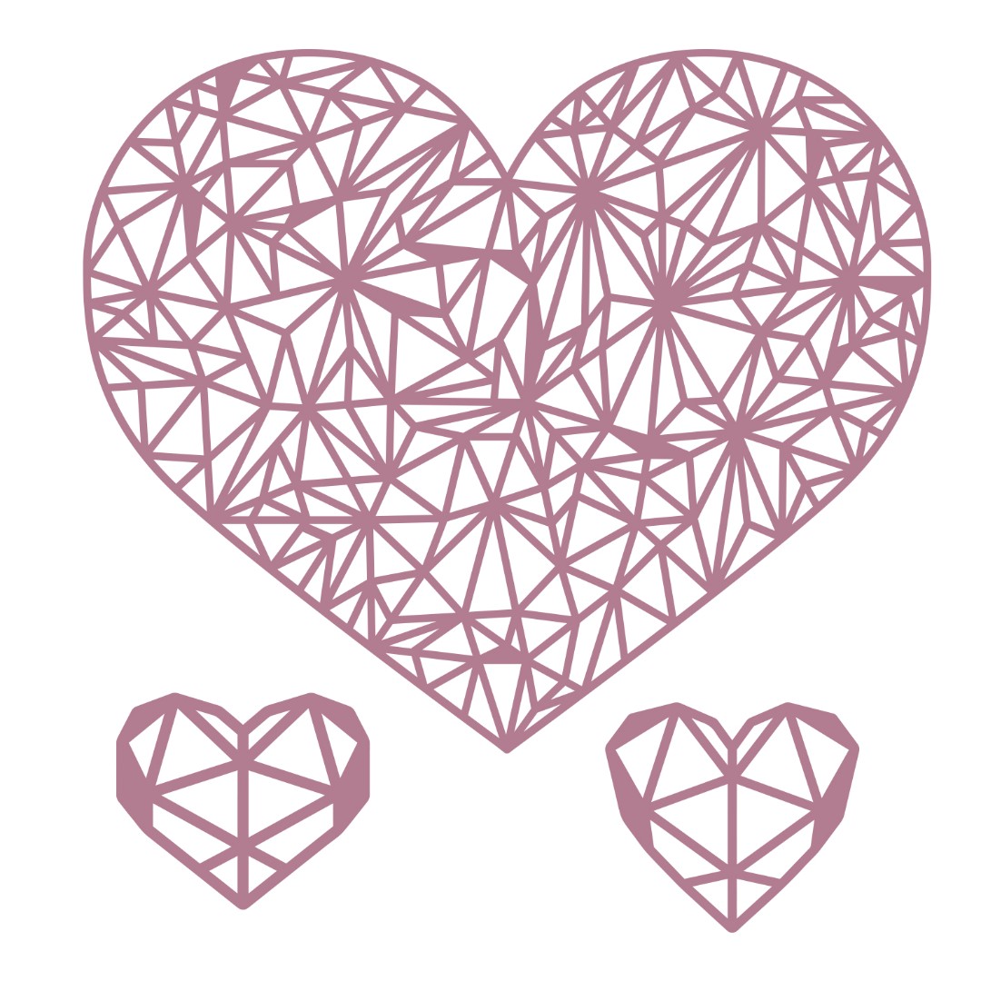 Geometric Hearts Cutting Die Set 3pc