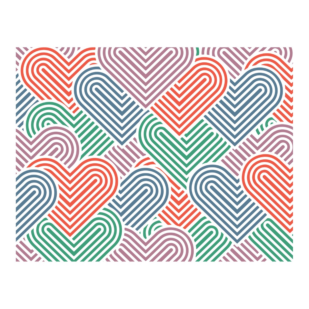 Interlocking Hearts Stencil Set 4pc