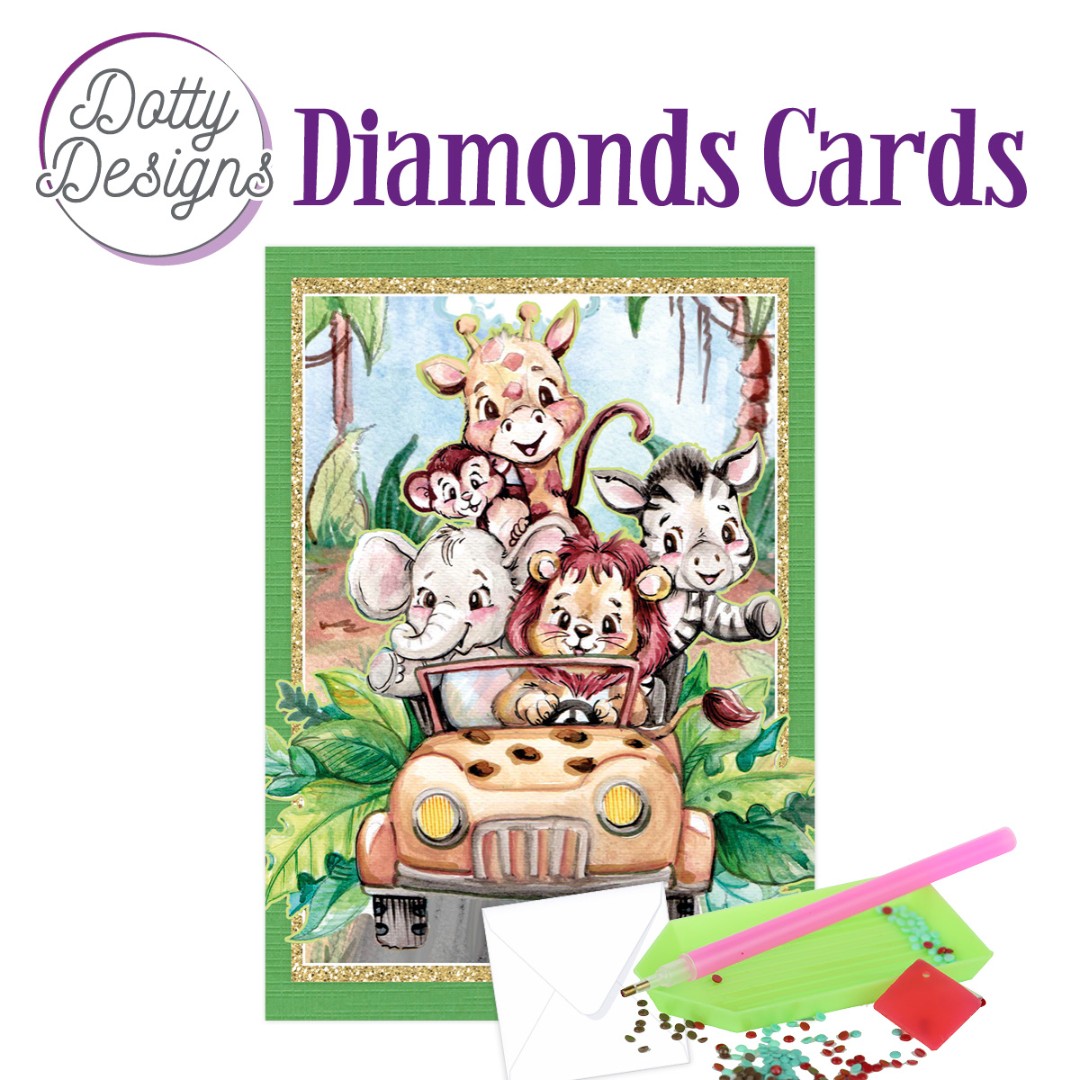 Dotty Designs Diamond Cards - Jungle Car Dotty Designs Diamond Cards - Jungle Car