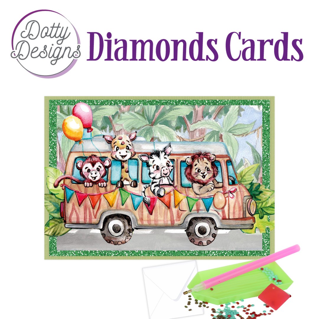 Dotty Designs Diamond Cards - Jungle Bus Dotty Designs Diamond Cards - Jungle Bus