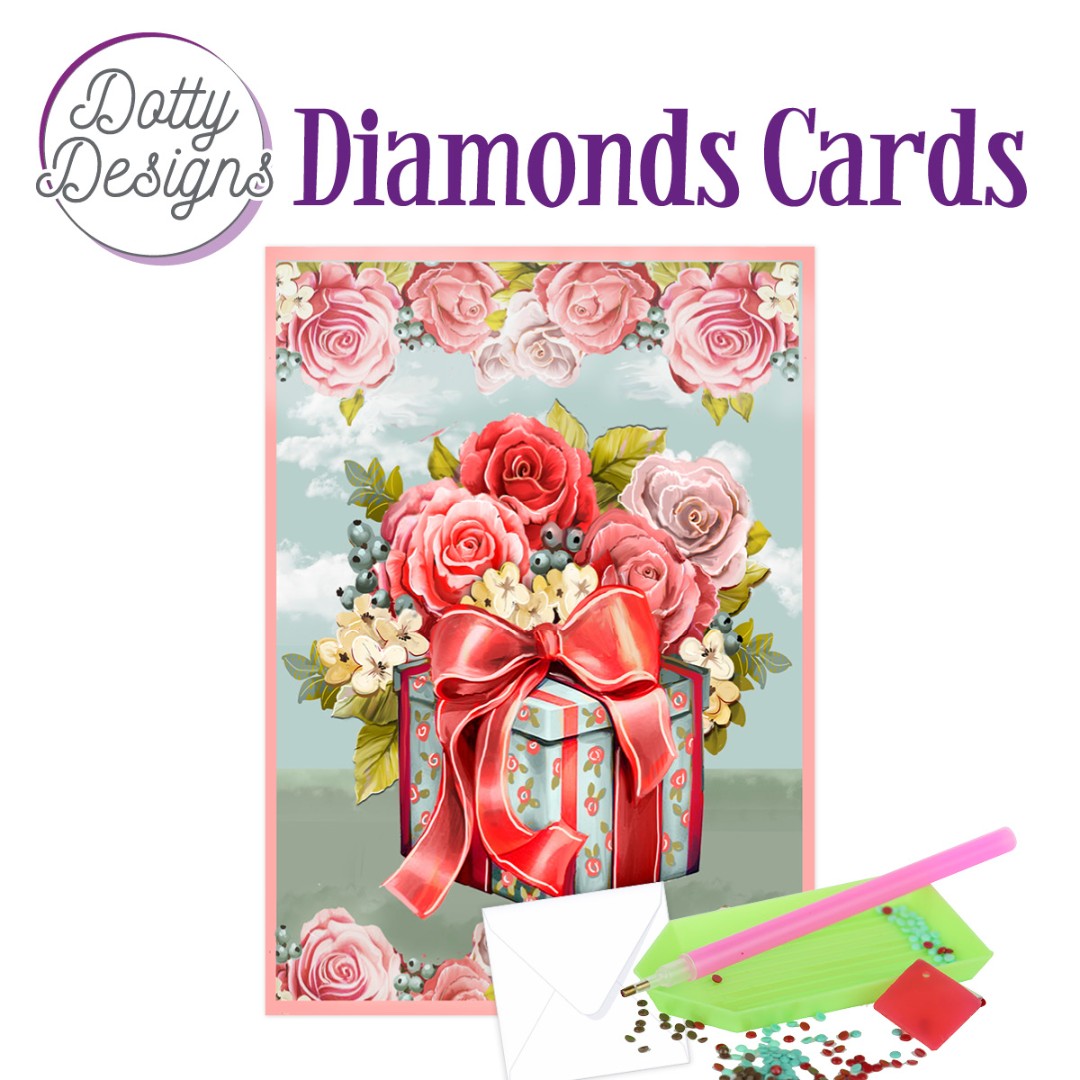 Doty Designs Diamond Cards - Roses and Gift Doty Designs Diamond Cards - Roses and Gift