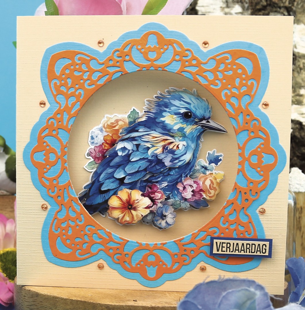 3D Push Out - Berries Beauties - Happy Blue Birds - Blue Bird